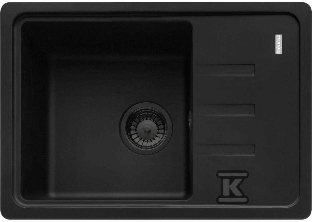 Zlewozmywak wbudowywany Fragranit+ Bliss BSG 611-62 Czarny mat / Czarny odpływ